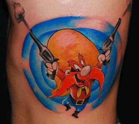 watercolor yosemite sam tattoo