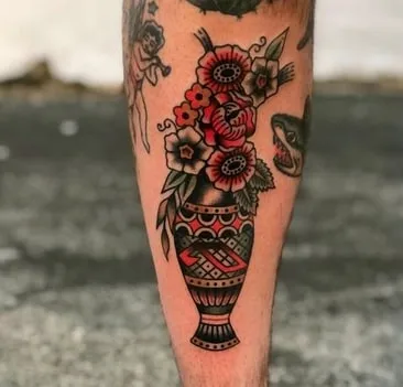 what does a vase with flowers tattoo mean