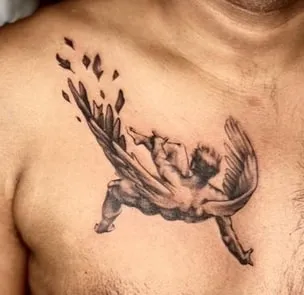 winged fallen angel tattoo