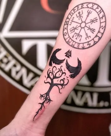forearm yggdrasil tattoo design