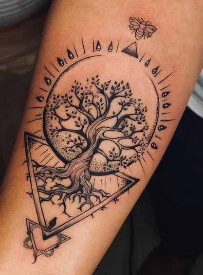  abstract yggdrasil tattoo design