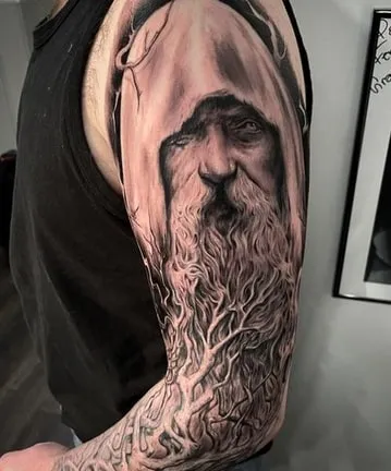 odin yggdrasil tattoo design
