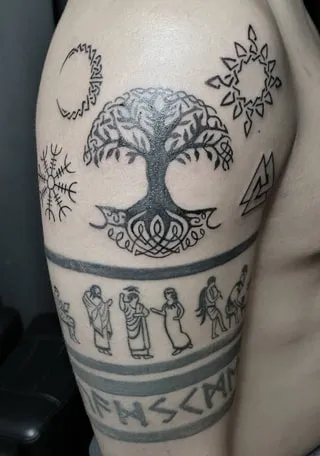 tree  of life yggdrasil tattoo design