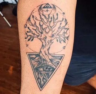 minimal yggdrasil tattoo design