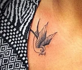 Bird with Keys Tattoo Idea 5 small Bird with Keys Tattoo Idea