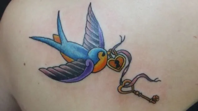 Bird with Keys Tattoo Idea 6 robin Bird with Keys Tattoo Idea 1