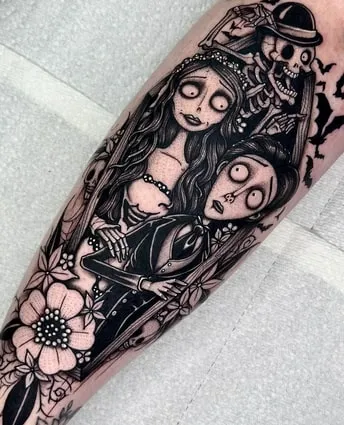 black Emily from Corpse Bride Tattoo