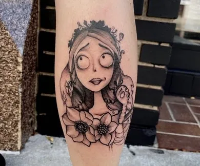 lines Emily from Corpse Bride Tattoo