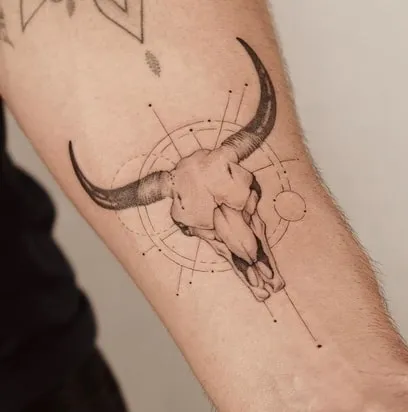 Geometric Bull Skull Tattoo Geometric Bull Skull Tattoo