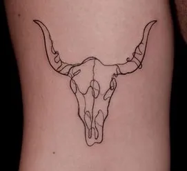 Minimal Bull Skull Tattoo Minimal Bull Skull Tattoo