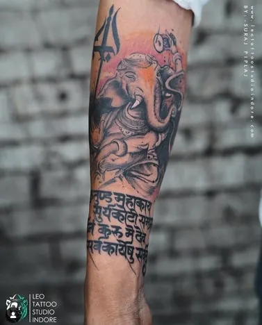 detailed Ganesha Tattoo Design