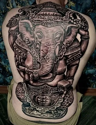 back piece Ganesha Tattoo Design