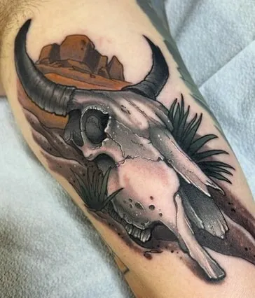 Realistic Bull Skull Tattoo Realistic Bull Skull Tattoo