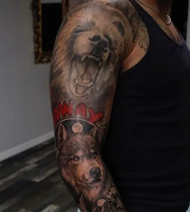 bear tattoo for men design 4 bicep bear tattoo for men design