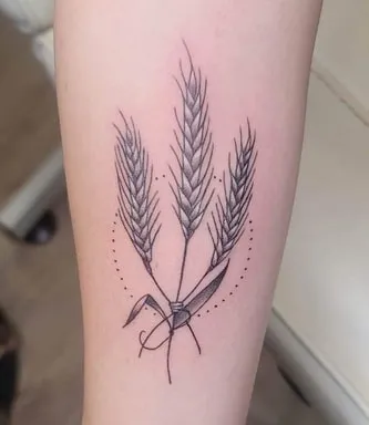 feather wheat virgo tattoo