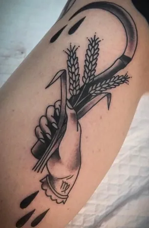 maiden virgo wheat tattoo design