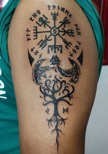 simple vegvisir tattoo design 