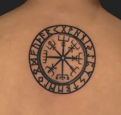 minimal vegvisir tattoo design 