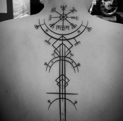 back vegvisir tattoo design 