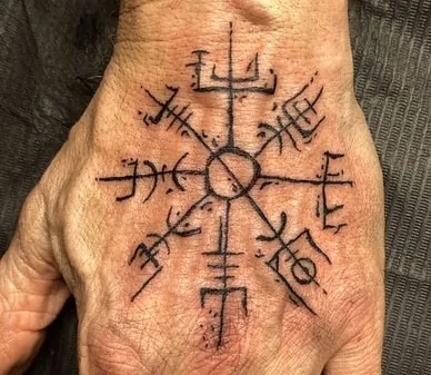 palm vegvisir tattoo design 
