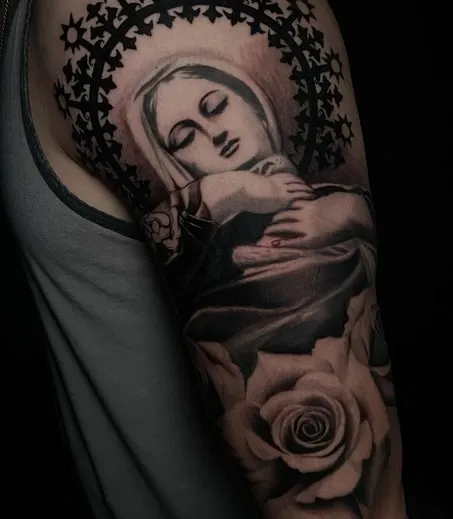 virgin mary tattoo design