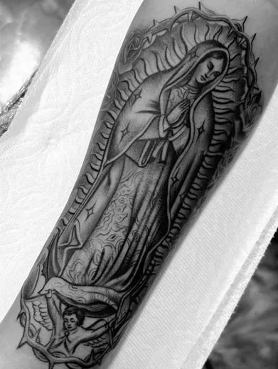 black virgin mary tattoo design