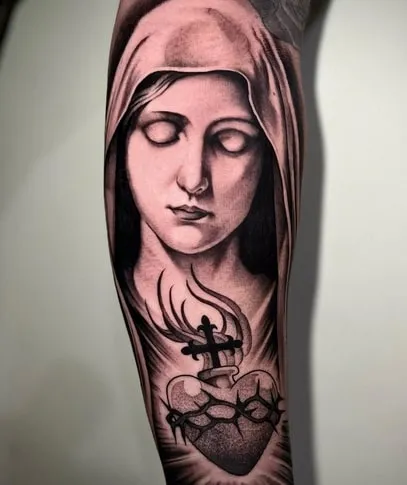 virgin mary tattoo design