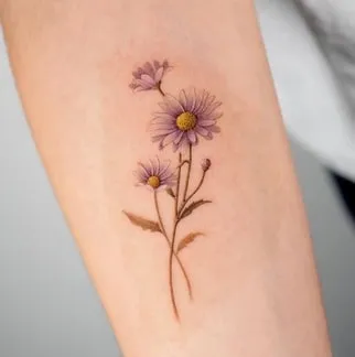 virgo aster flower tattoo