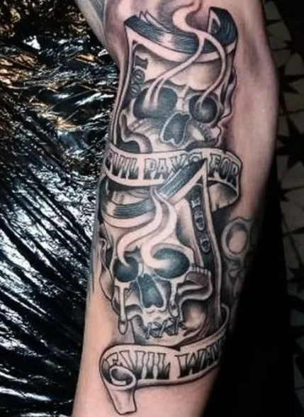 Evil Pays for Evil Ways Tattoo Design Evil Pays for Evil Ways Tattoo Design