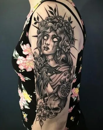 persephone tattoo design idea 1 intricate persephone tattoo design idea
