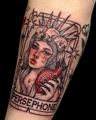 persephone tattoo design idea 7 card persephone tattoo design idea