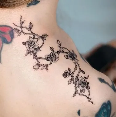 rose vine tattoo idea