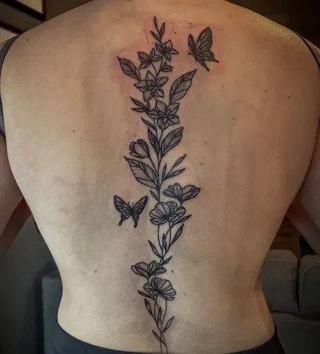 vine spine tattoo