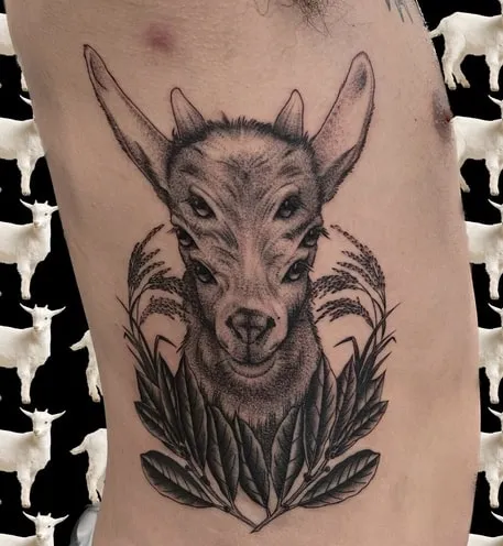 alien Goat Tattoo Design