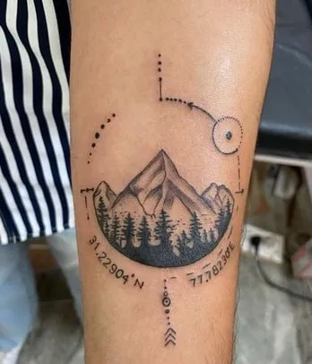 navigation Mountain Tattoo Design