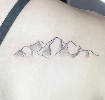 lines Mountain Tattoo Design
