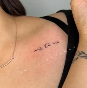 Vis Ta Vie Tattoo design 2 shoulder Vis Ta Vie Tattoo design