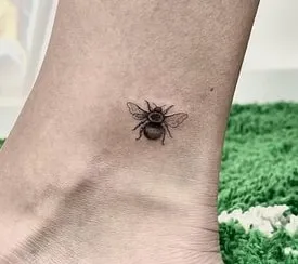 ankle bee tattoo design