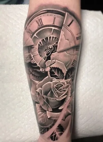clock tattoo design