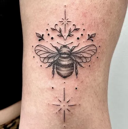 geometric bee tattoo