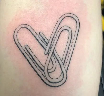 heart shaped paperclip tattoo heart shaped paperclip tattoo