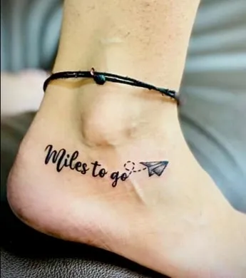 miles to go tattoo idea 6 ankle miles to go tattoo idea