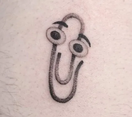 paperclip cartoon tattoo design 2 paperclip cartoon tattoo design 2