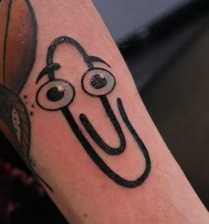 paperclip cartoon tattoo design paperclip cartoon tattoo design