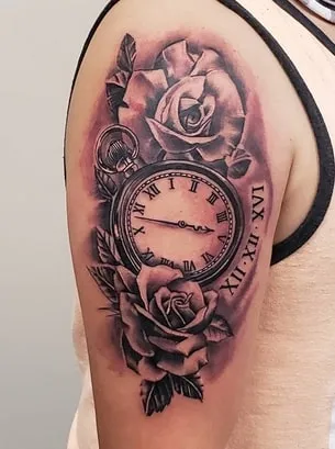 pocket watch tattoo design