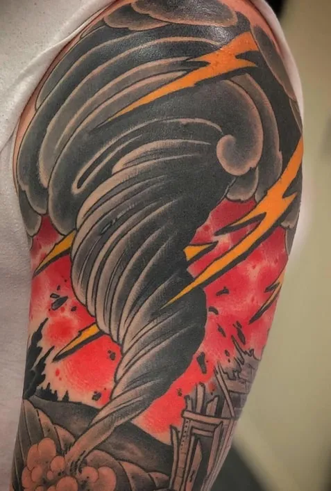 realistic tornado tattoo design