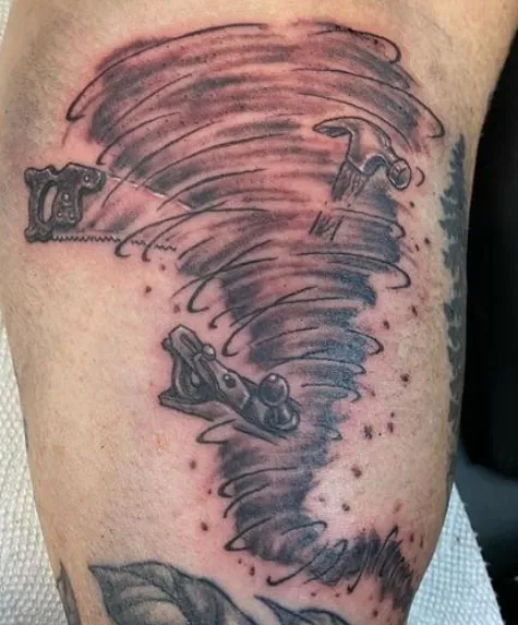 dotted tornado tattoo design