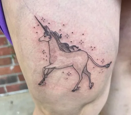 easy unicorn tattoo design