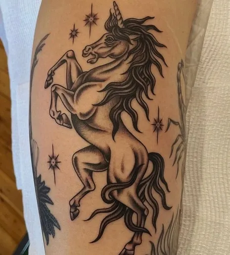 renaissance unicorn tattoo