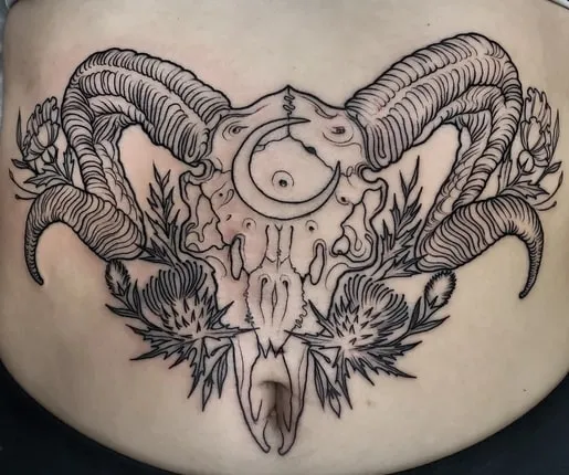 ram skull tattoo idea 7 abstract ram skull tattoo
